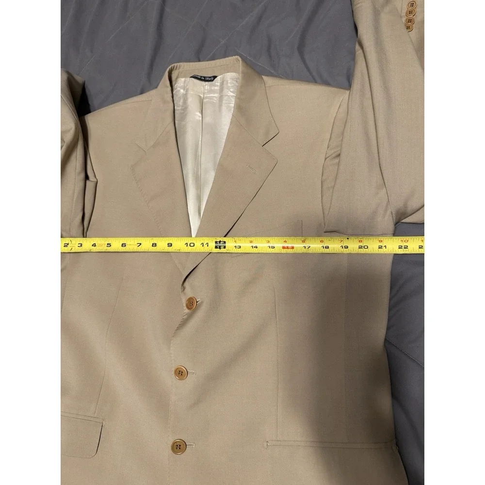Luciano Barbera Sport Coat 42R Beige‎ Tan Made in Italy Wool Blazer